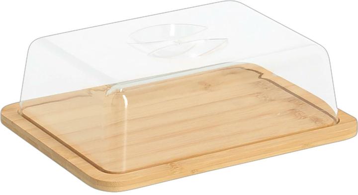 Image du produit Zeller Present Cloche à fromage couvercle carré bambou plastique 24x18.5x7.5 cm