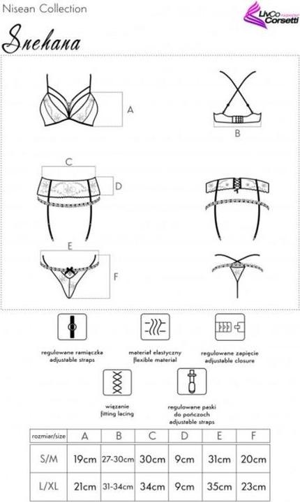 Produktbild LivCo Corsetti Fashion SNEHANA LC 90443 BH + STRUMPFGÜRTEL + HÖSCHE SCHWARZ L/XL (L)