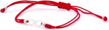 Beneto Drawstring red kabbalah infinity bracelet AGB539 (L)