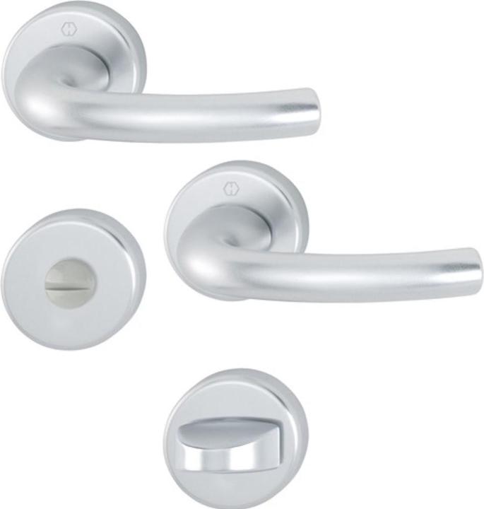 Produktbild Hoppe Rosettengarnitur Tôkyô 1710 / 42KV / 42KVS Aluminium F1 rund SK/OL DIN links / rechts D/D (Türrosette)