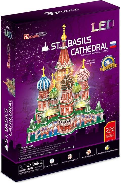 Cubicfun 3D siaurapjūklis "Šv. Bazilio katedra" (LED) (224 pièces)