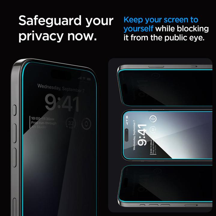 Produktbild Spigen GLAStR EZ FIT Privacy HD Entworfen fur iPhone 15 Pro Premium gehartetes Glas Displayschutzfolie