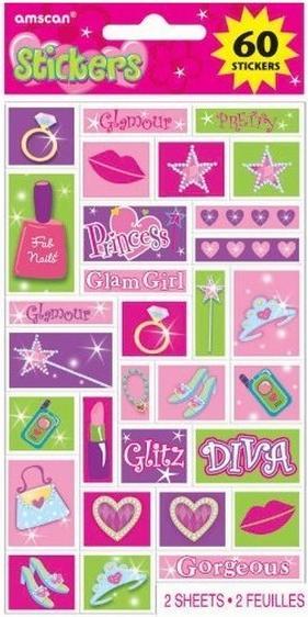 Amscan Blatt mit Stickern Princess Pretty 2erPack