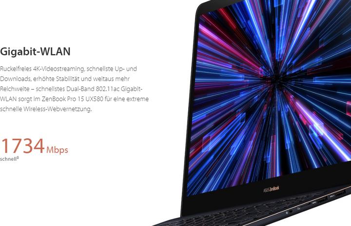 Immagine prodotto ASUS ZenBook Pro 15 UX580GD-BN017T (15.60", Intel Core i7-8750H, 16 GB, 1000 GB, CH)