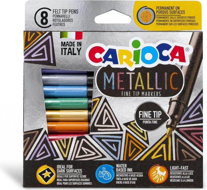 Actual product image Carioca 43162 Felt-tip pen Multi-coloured 8 piece(s) (Multicoloured, Multicolor, multicolour, 8 x)