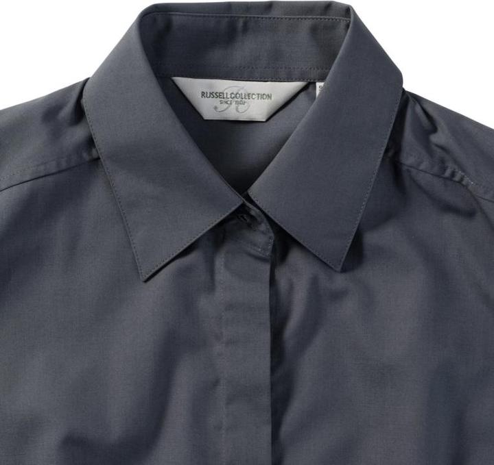 Produktbild Russell Collection Easy Care Fitted Poplin Bluse kurzarm (XXL)