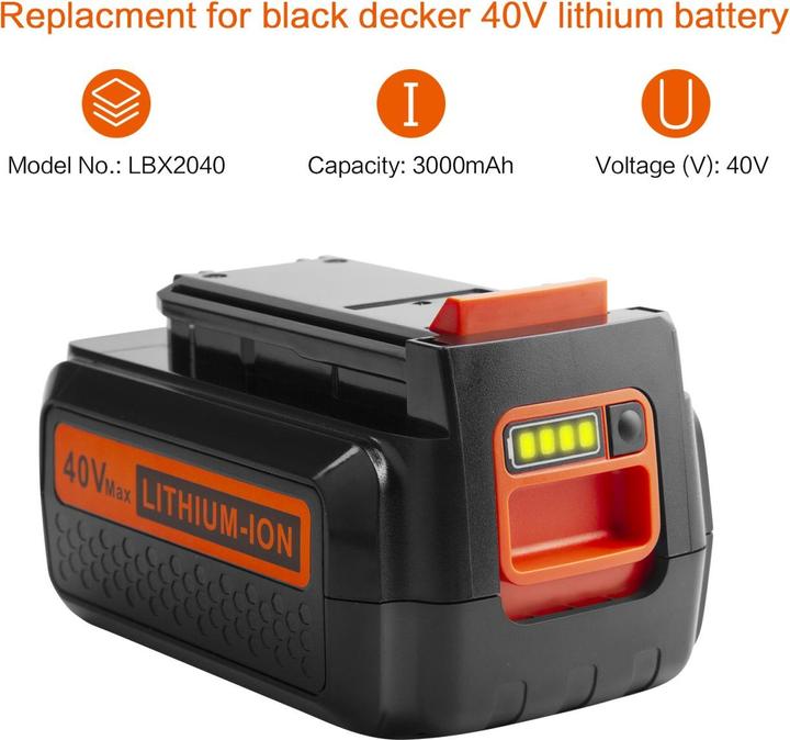 Immagine prodotto Acconic Batteria f. Black & Decker LBX2040 LBX36 LBXR36 LBXR2036 36V-40V (40 V)