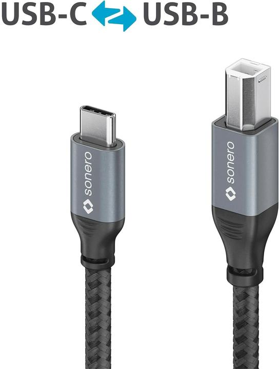 Image du produit Sonero Câble USB 2.0 USB C - USB B 1 m (1 m, USB 2.0)