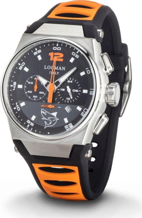 Actual product image Locman Italy Men's Watch Mare black/orange Chrono Ref. 0555 (Chronograph, 44 mm)