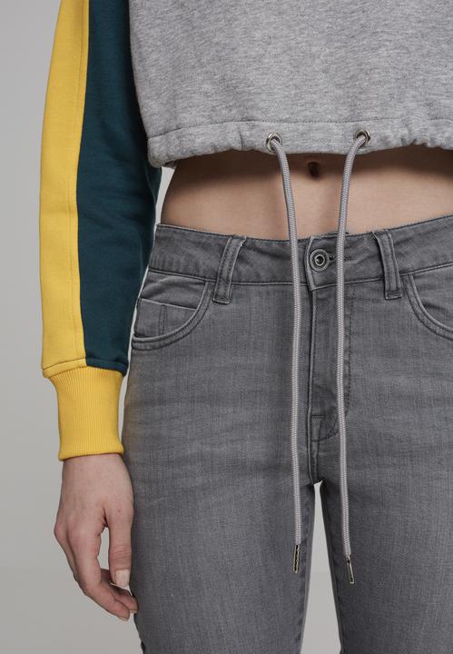 Produktbild Urban Classics Ladies Cropped 3-Tone Stripe Crew (XS)