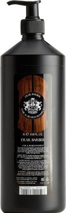 Dear Barber Hair & Beard Shampoo Nourishing Shampoo 1L (1000 ml, Flüssiges Shampoo)