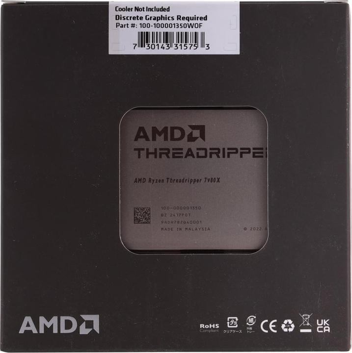 Image du produit AMD Ryzen Threadripper 7980X (sTR5, 3.20 GHz, 64 -Core)