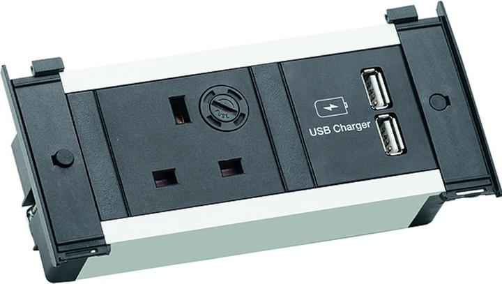 Produktbild Bachmann KAPSA XS 1xUK 1xUSB Charger Strom 0,2m GST18 (1 x, BS 1363, CEE 7/3, 2 m)