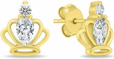 Actual product image Brilio Silver - Decent bronze earrings with zircons EA1055R