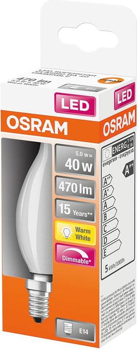 Actual product image Osram LED candle angular (E14, 5 W, 470 lm, 1 x, E)