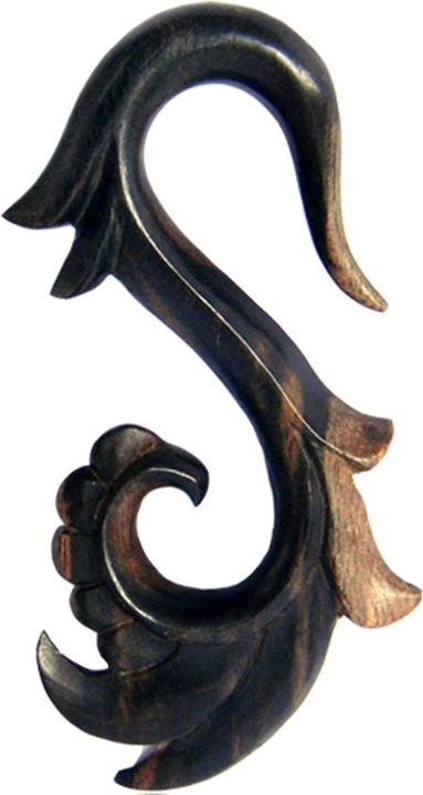 Produktbild Star Piercing Ohrgewicht Spirale Schwan aus Arang Holz (Organisch, ohne Messing)