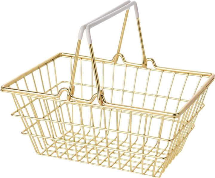 Actual product image Casativo Storage basket with handle, metal, gold-coloured