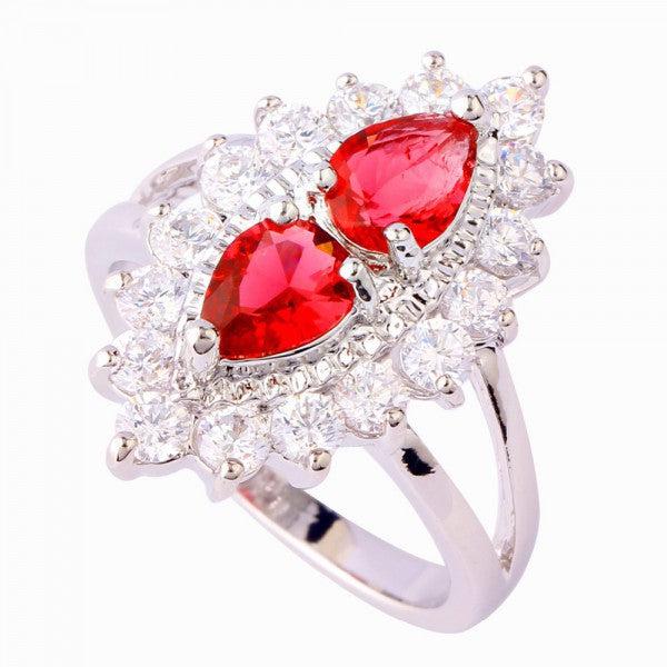 Image du produit Hermex Oeil de la Providence Bague argentée avec pierre précieuse spinelle rubis - T. 59 / Size 9 (9)