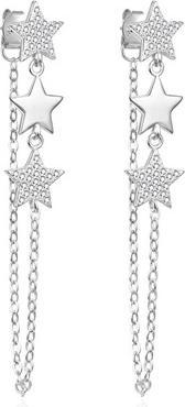 Image du produit Agato Silver Long Earrings Stars With Zircons Agt-E051p
