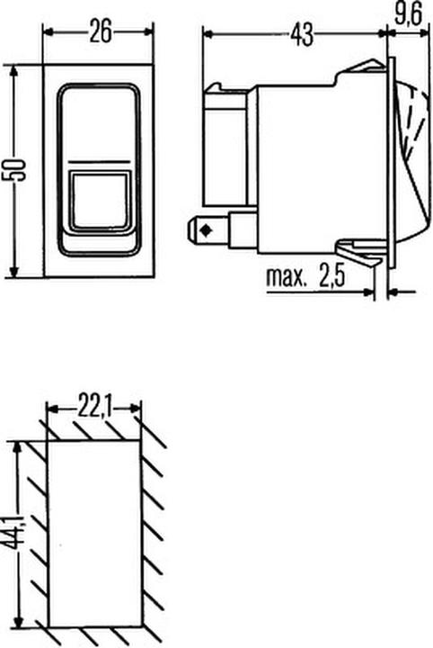 Actual product image Hella switch for DEMAG TEREX BM TRACTORS