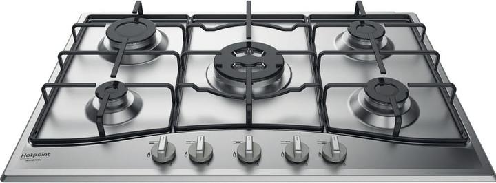 Actual product image Hotpoint PCN 752 T/IX/HAR Stainless steel Built-in hob 75 cm Gas 5 Cooker(s)