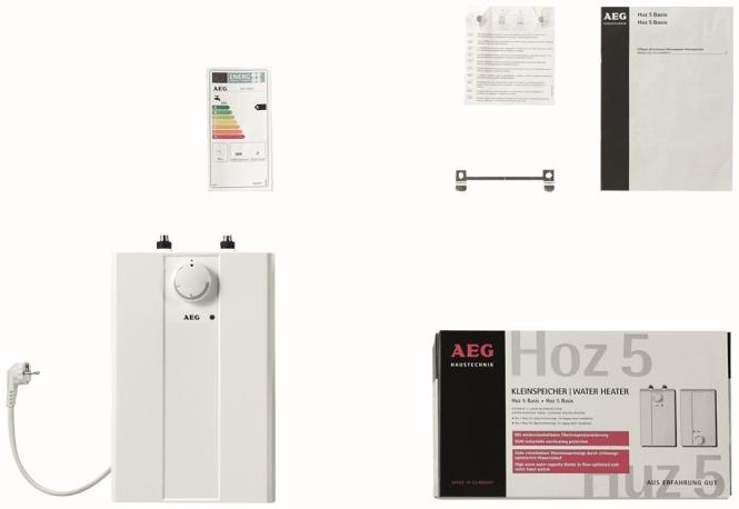 Productafbeelding AEG Haustechnik drukloze boiler Huz 5 Basis, 5-liter onderbouwboiler, met stekker