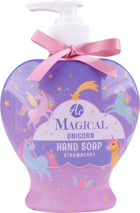 Immagine prodotto Accentra Seifenspender mit Flüssigseife MAGICAL UNICORN in Herzform mit Einhorn Design (Sapone liquido, 400 ml)