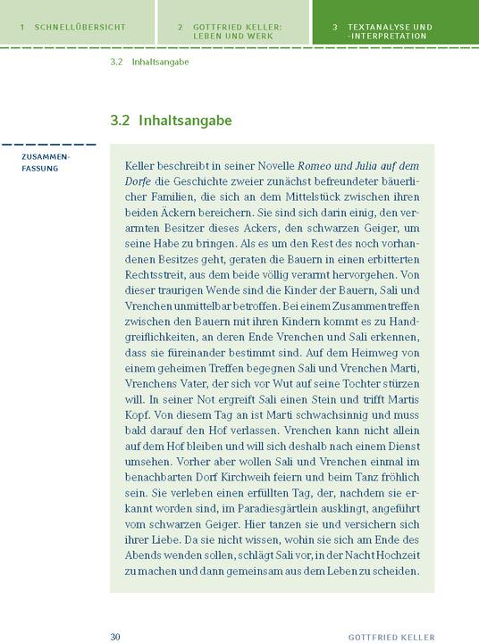 Produktbild Gottfried Keller: Romeo und Julia auf dem Dorfe (Deutsch, Walburga Freund-Spork, 2024)