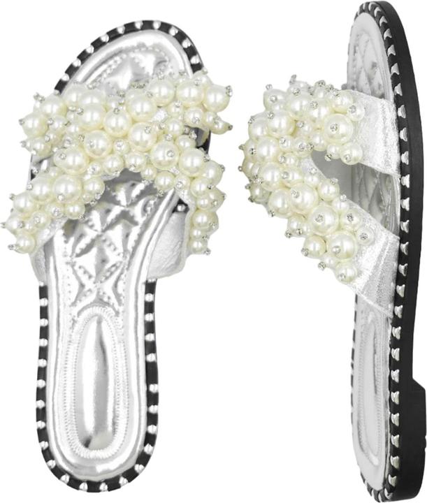 Actual product image Where's That From Womens/Ladies Eve Pearl Flat Heel Sliders (37)