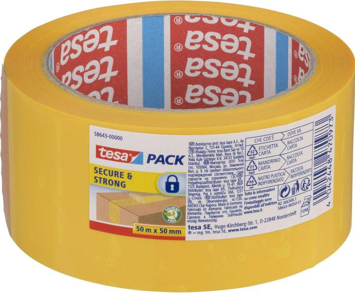 Actual product image tesa tesapack packing tape SECURE & STRONG with sealing effect (50 mm)