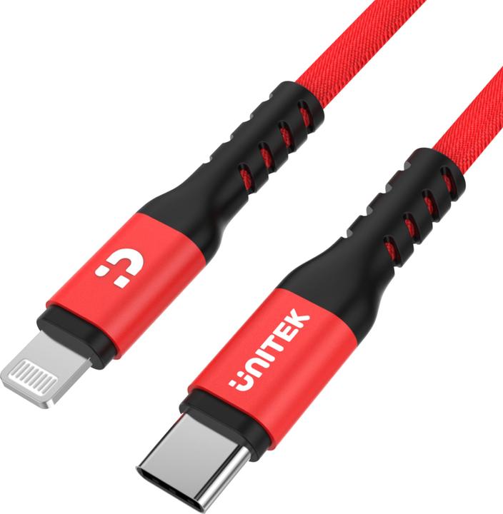 Unitek C14060RD Lightning-Kabel 1 m Rot (1 m, USB 3.2)