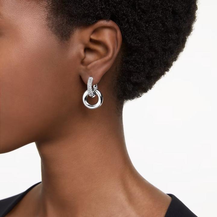 Image du produit Swarovski Créoles Dextera Cercle entrelacé Blanc (Métal Swarovski)