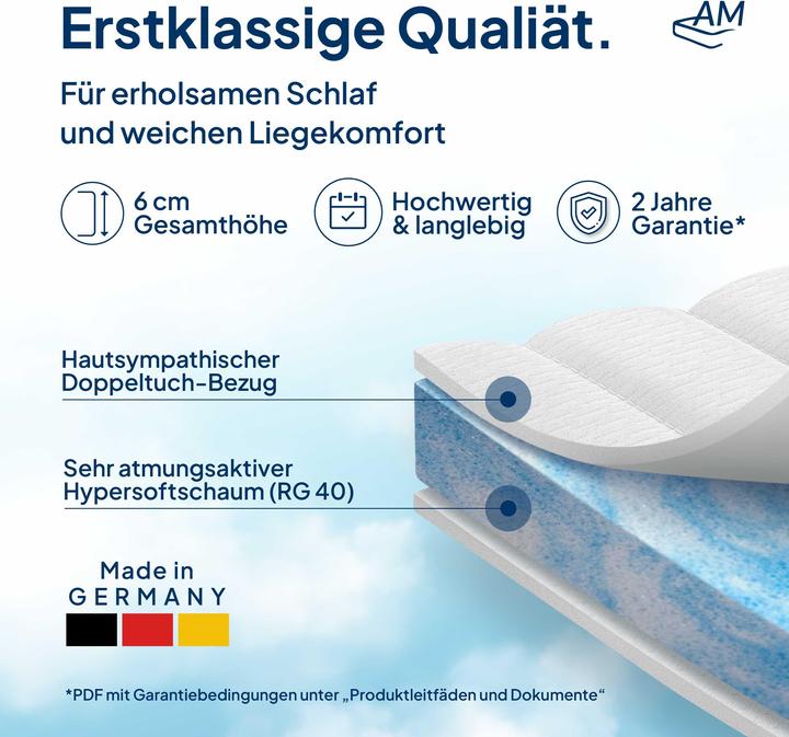 Produktbild AM Qualitätsmatratzen Premium Komfortschaum (110 x 200 cm)