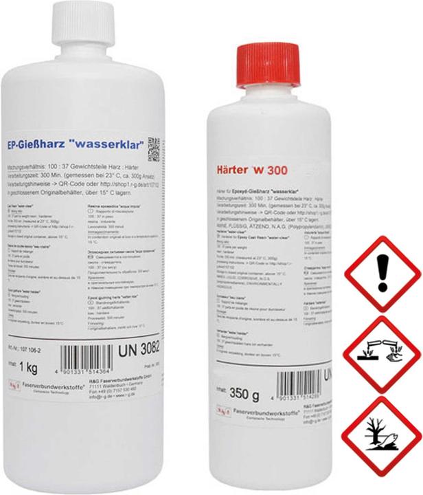 R&G epoxid-giessharz (wasserklar) + härter w300, packung/ 1,35 kg
