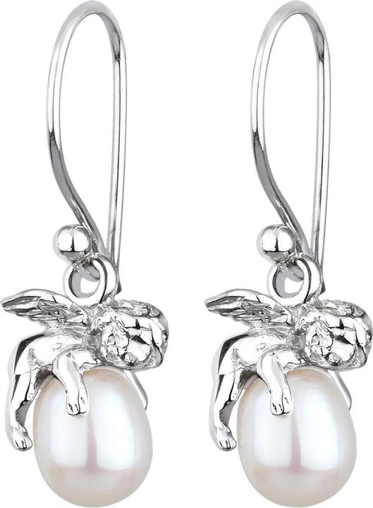 Image du produit Elli Boucles d'oreilles Ange gardien Perle d'eau douce de culture Argent (Bande élastique, Perles de culture d'eau douce, Argent sterling 925)