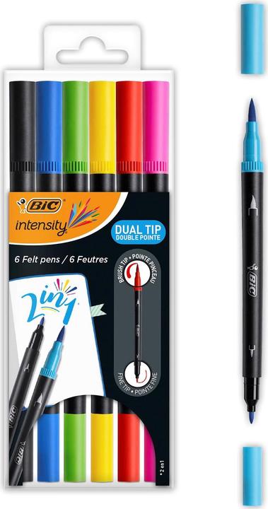 Produktbild Bic Intensity Filzstifte mit Doppelpunkt (Mehrfarbig, 6 x)