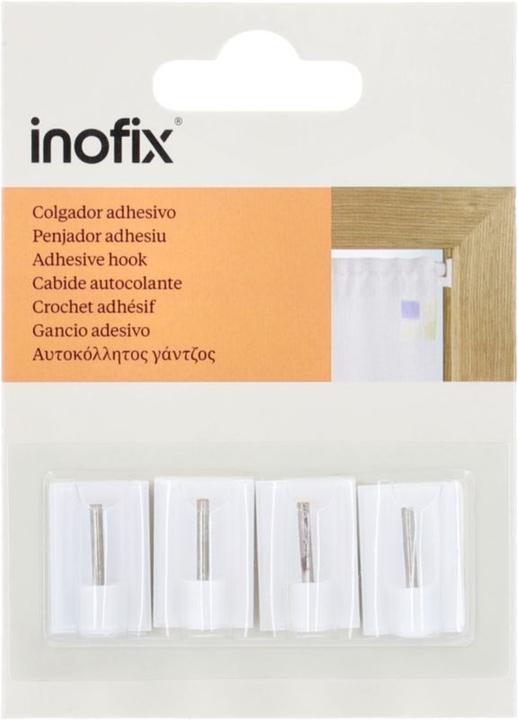 Image du produit Inofix Crochets adhésifs pour tringles à rideaux, blanc, 4 pièces