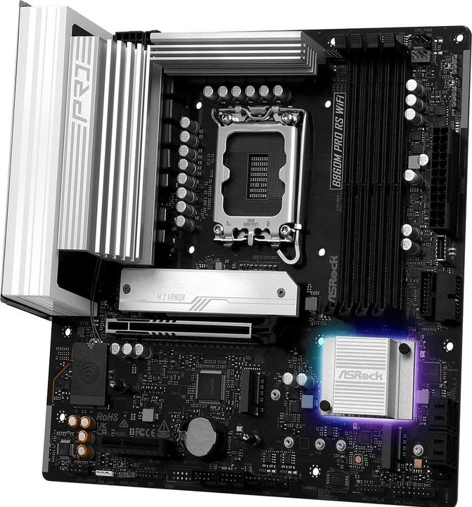 Actual product image AsRock B860M Pro RS WiFi DDR5 Intel S retail (LGA 1851, Intel B860, mATX)