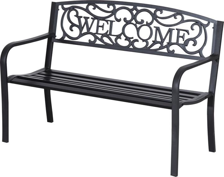 Image du produit Outsunny Gartenbank Eisen, pulverbeschichtet Schwarz