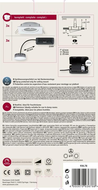 Produktbild Paulmann Einbauleuchte Nova Plus Set (425 lm)