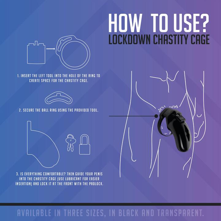 Actual product image Lockdown Chastity Cage - Medium