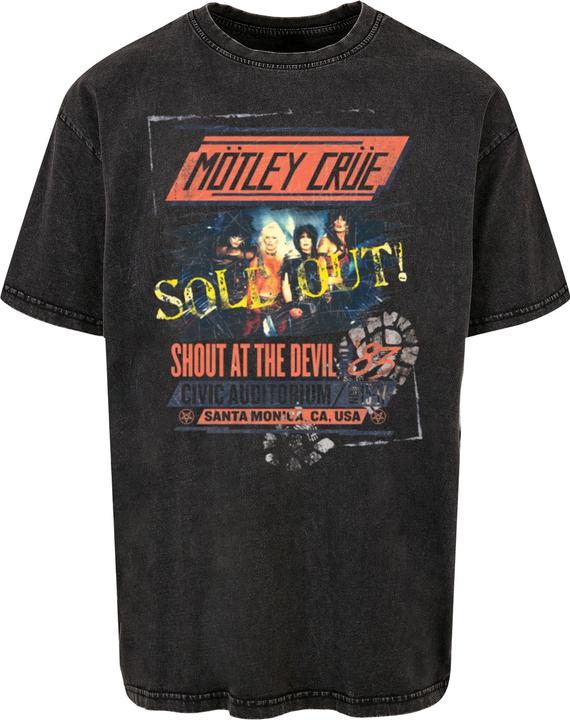 Immagine prodotto Merchcode Motley Crue - Maglietta oversize pesante lavata con acido del SATD Tour - 117025 (XS)