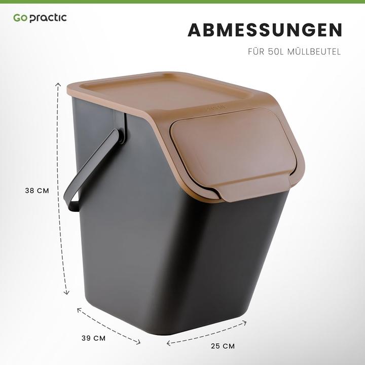 Actual product image Go Practic Stapelbares 3er-Set Mülleimer (95 l)