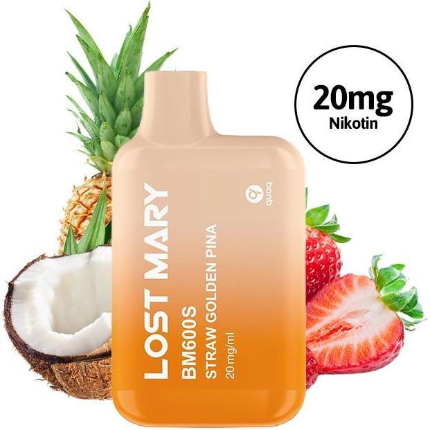 Produktbild Lost Mary Straw Golden Pina (Ananas, Kokosnuss, Erdbeere)
