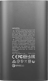 Actual product image Adata PowerPack A10050QC Titanium (10050 mAh, 23 W, 37.19 Wh)