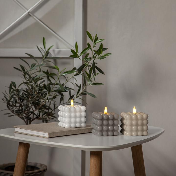 Immagine prodotto Star Trading Candela a bolle di | Candele LED con funzione timer | Candele a LED con fiamma tremolan (2 x)