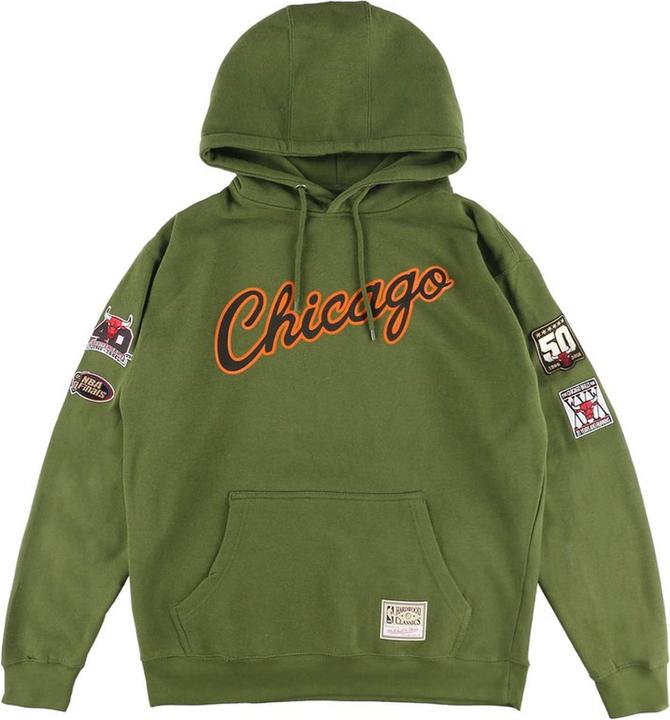 Image du produit Mitchell & Ness Fleece Hoody - FLIGHT Chicago Bulls olive (S)