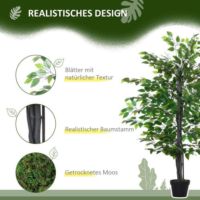 Immagine prodotto Swisshandel24 Albero artificiale di Banyan Decorazione Albero artificiale in legno massiccio Decorazione albero (145 cm)