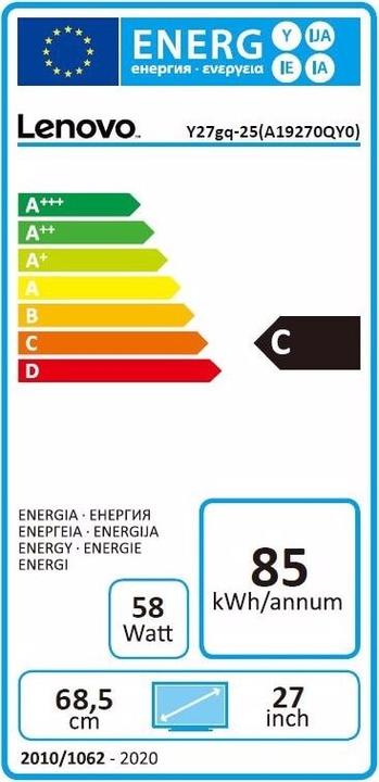 Energie-Label Lenovo Legion Y27gq-25 (2560 x 1440 Pixel, 27")