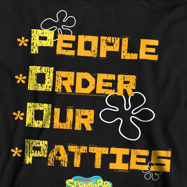 Actual product image Spongebob Squarepants Unisex Adult People Order Our Patties Sweatshirt (L)